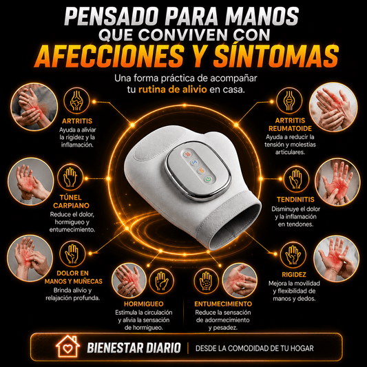 MASAJEADOR INALÁMBRICO PROFESIONAL 3 EN 1 PARA MANOS, DEDOS Y MUÑECAS