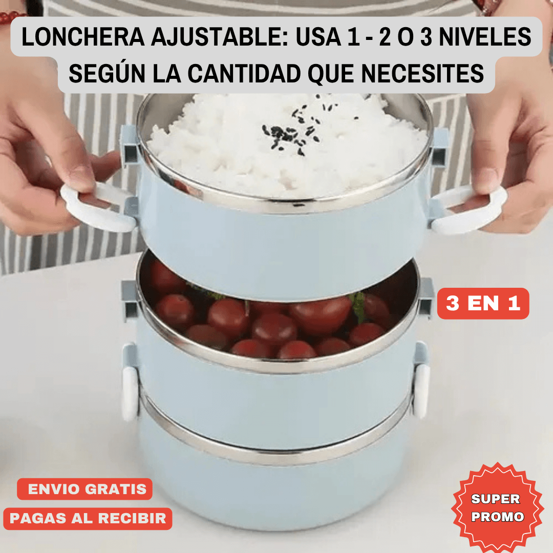 PACK PREMIUM APILABLE x3: 3 Porta Comidas Térmicos | Mantén tu Comida Caliente y Fresca + Envío Gratis