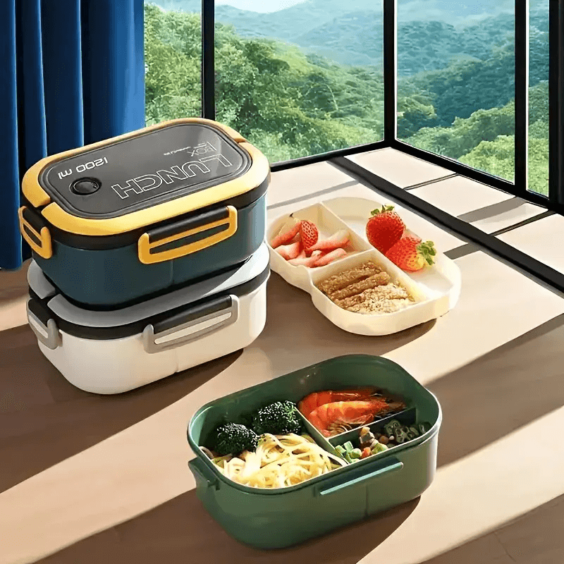 LUNCHBOX® XL 1200 ml - Lonchera 2 Capas a Prueba de Fugas + Cubiertos ¡Gratis!