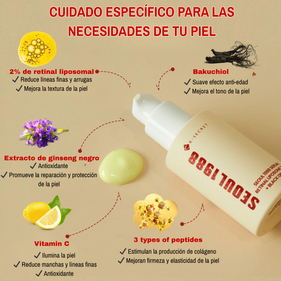SEOUL 1988 SERUM 30 ML – CUIDADO INTENSIVO QUE AYUDA A SUAVIZAR, ILUMINAR Y REVITALIZAR LA PIEL