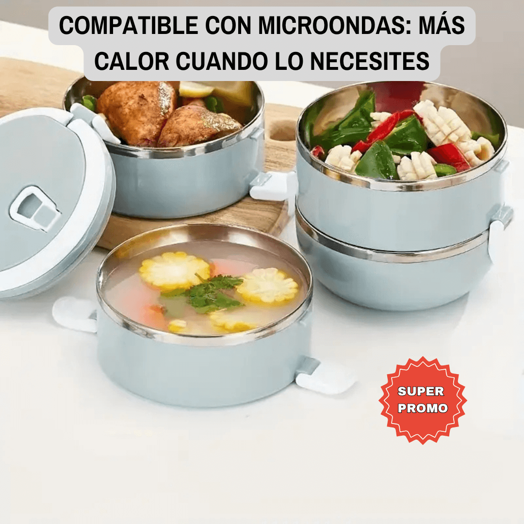 PACK PREMIUM APILABLE x3: 3 Porta Comidas Térmicos | Mantén tu Comida Caliente y Fresca + Envío Gratis