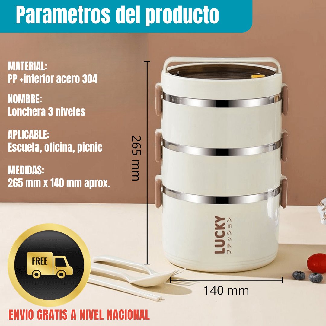 SUPER PACK x3 PORTACOMIDAS TERMICOS + MALETA Y KIT TORTILLERO-CUBIERTOS ¡GRATIS!