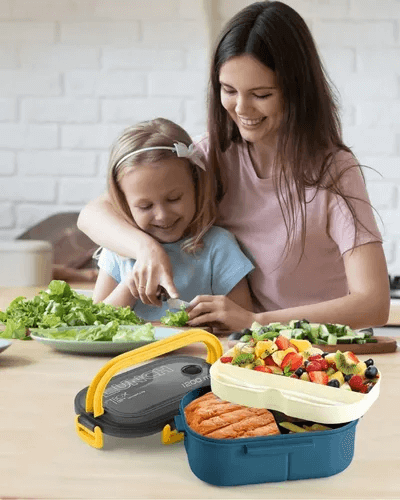 LUNCHBOX® XL 1200 ml - Lonchera 2 Capas a Prueba de Fugas + Cubiertos ¡Gratis!