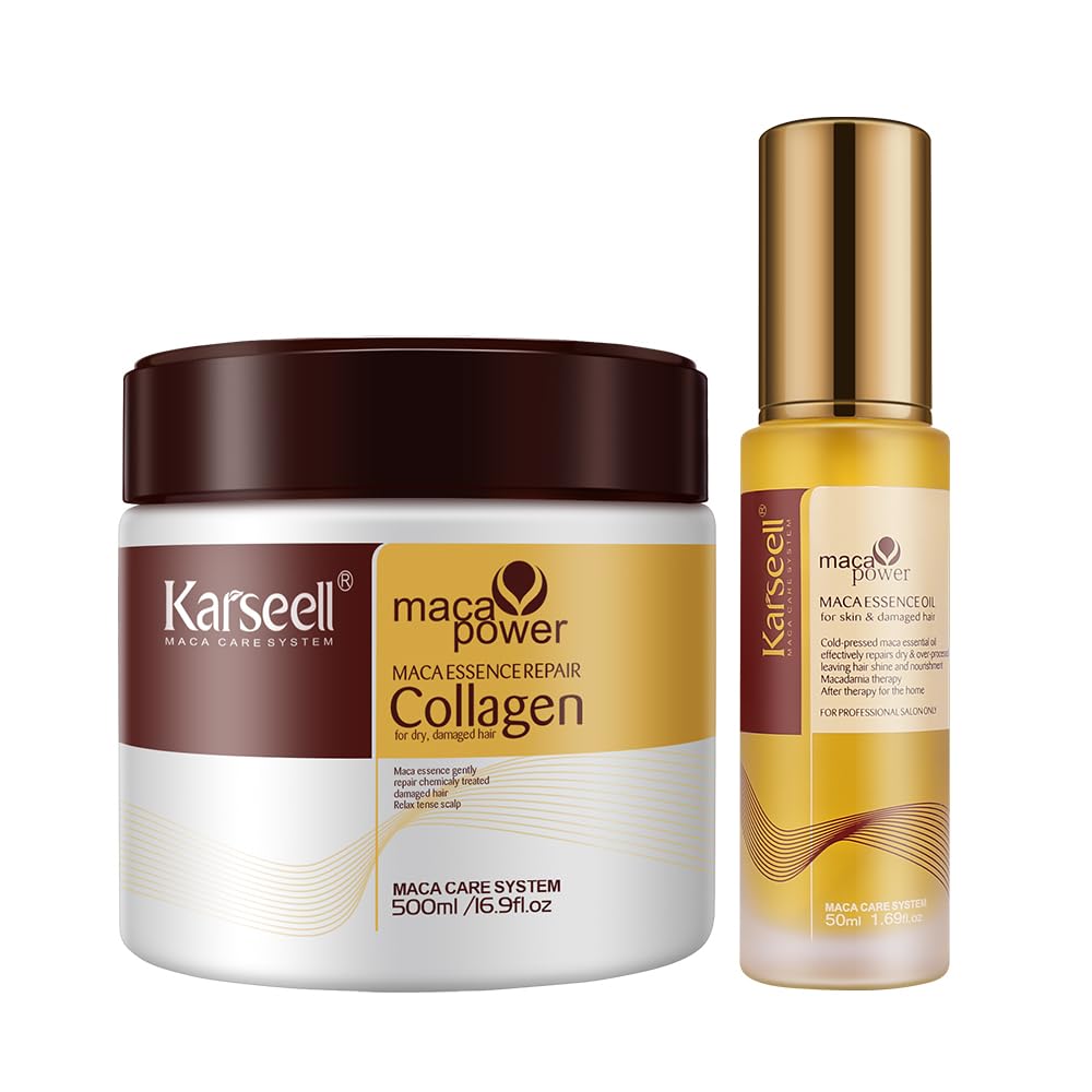 🎁¡Doble cuidado para tu cabello! Mascarilla Karseell 500ML + ¡Aceite Karseell 60ML GRATIS! 💆♀️
