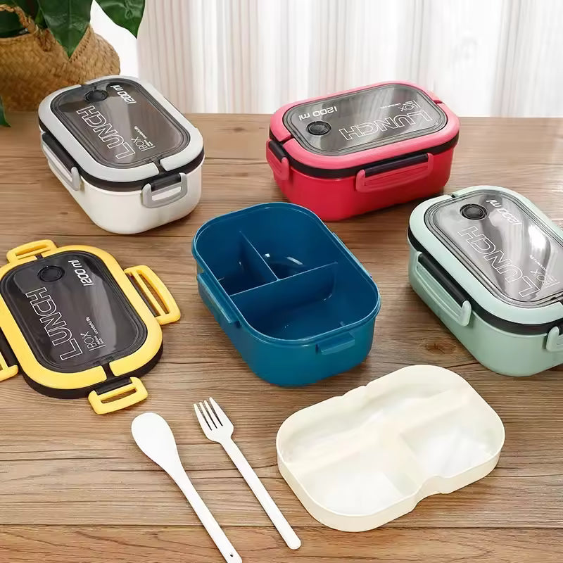 LUNCHBOX® XL 1200 ml - Lonchera 2 Capas a Prueba de Fugas + Cubiertos ¡Gratis!