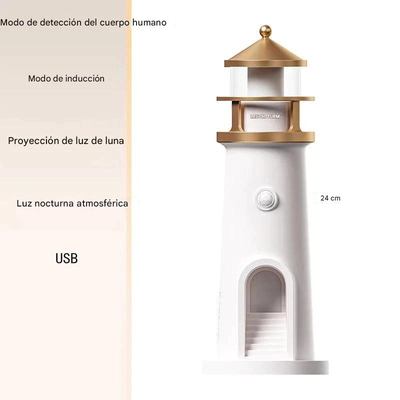 Lighthouse Luna: Lámpara Faro con Proyección de Luna