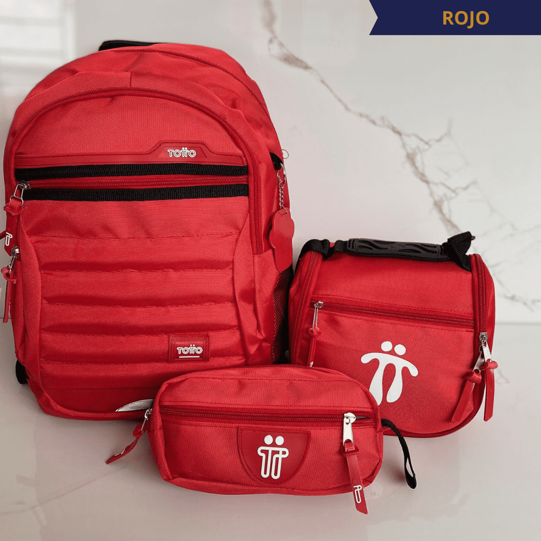 TRIO TOTTO®: ¡PAGA 1 Y LLEVA 3! ¡MORRAL, LONCHERA Y CARTUCHERA INCLUIDOS EN REMATE!