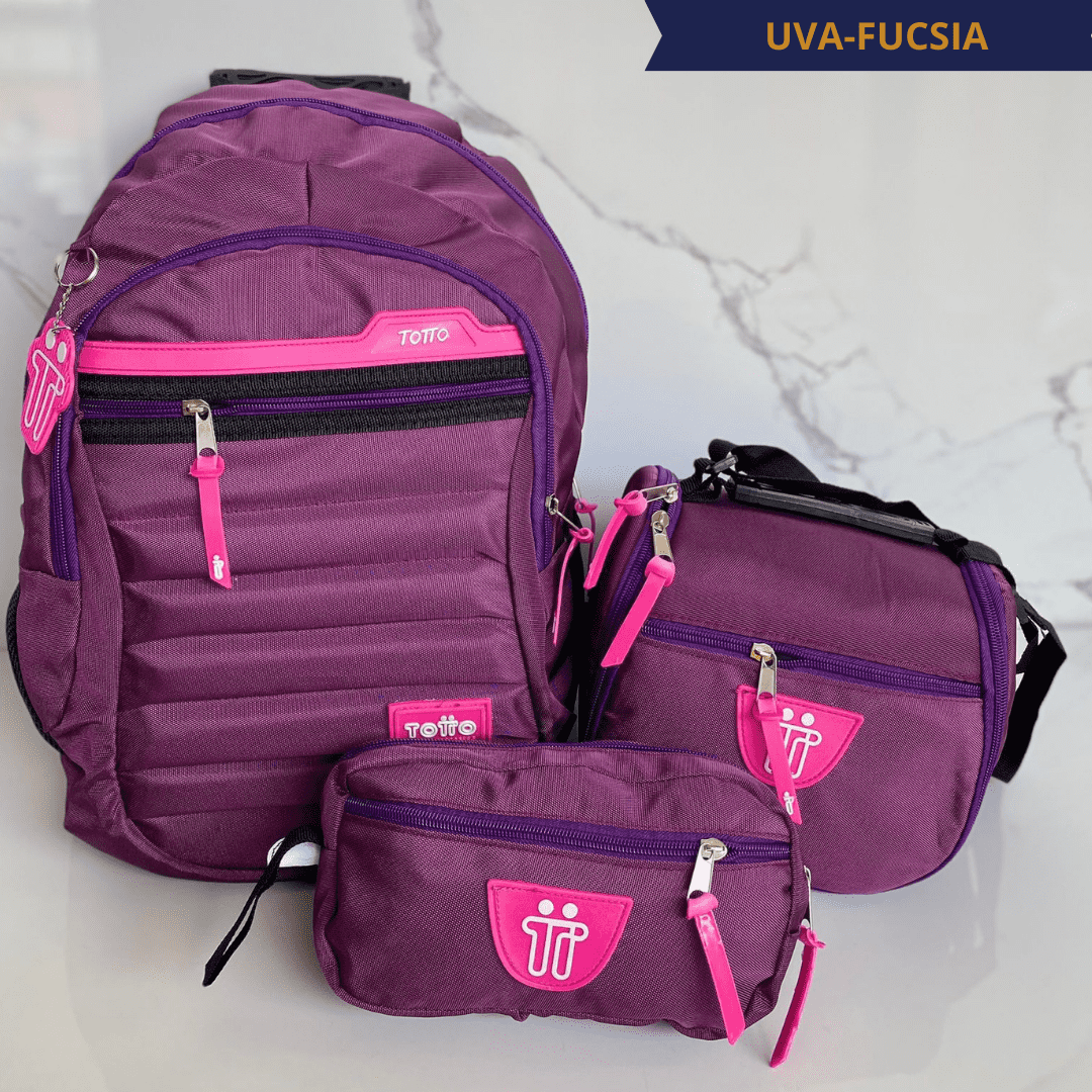 TRIO TOTTO®: ¡PAGA 1 Y LLEVA 3! ¡MORRAL, LONCHERA Y CARTUCHERA INCLUIDOS EN REMATE!