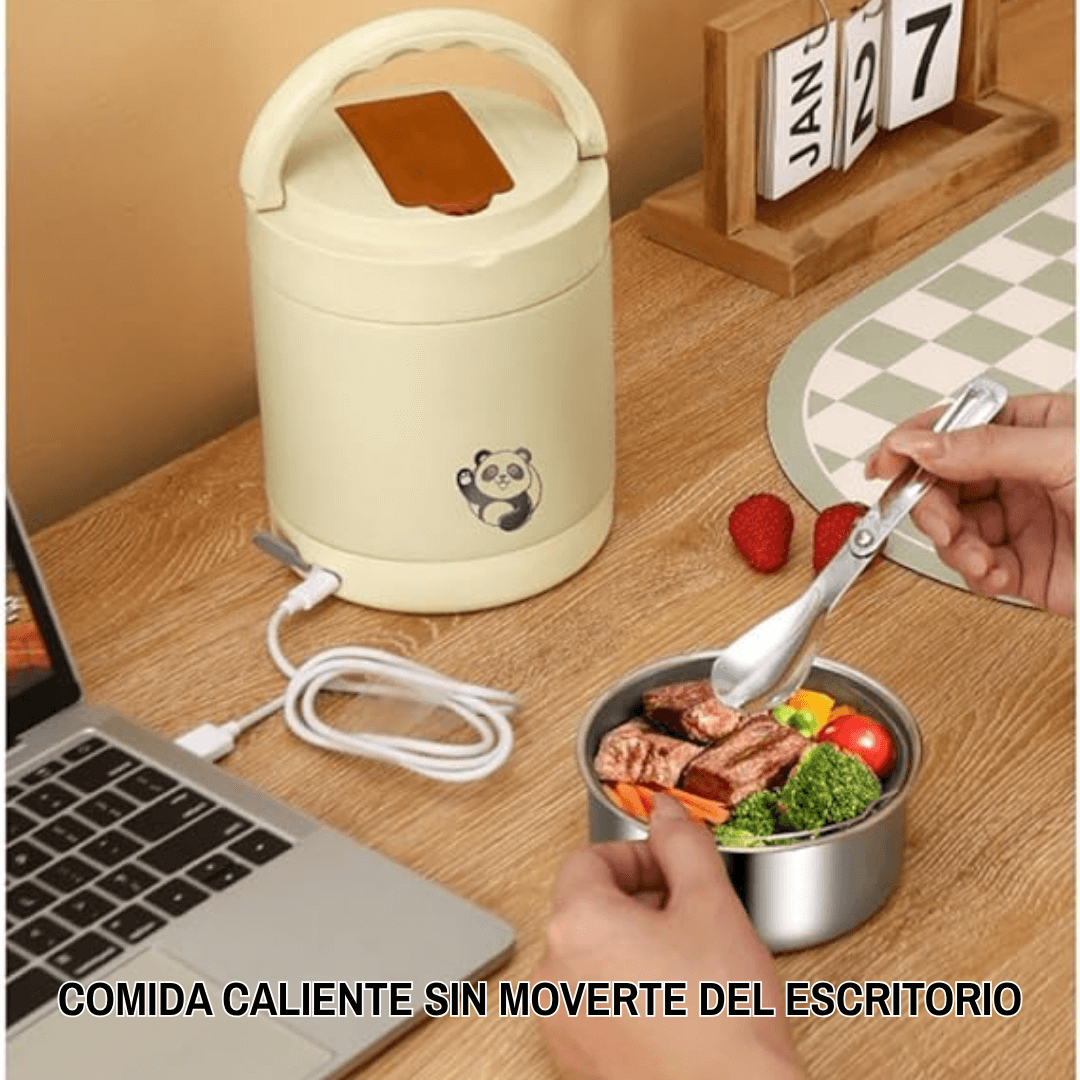 HEATBOX 1.5L PRO®: LONCHERA ELÉCTRICA USB-C + CUCHARA PLEGABLE Y ENVIO ¡GRATIS!