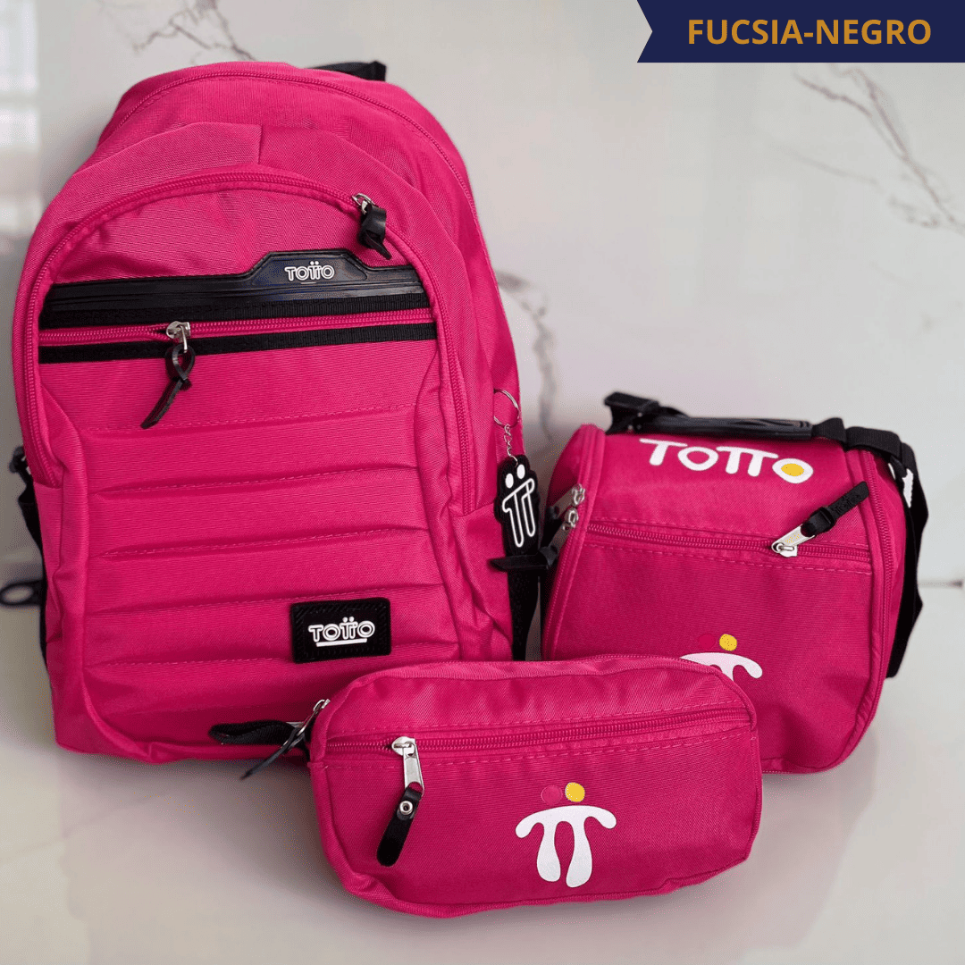 TRIO TOTTO®: ¡PAGA 1 Y LLEVA 3! ¡MORRAL, LONCHERA Y CARTUCHERA INCLUIDOS EN REMATE!