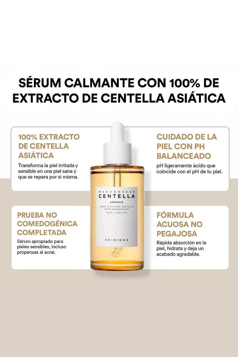 SKIN1004 CENTELLA AMPOULE  100 ML – PIEL  SENSIBLE CON BROTES, ROSÁCEA, ACNÉ O DESHIDRATACIÓN