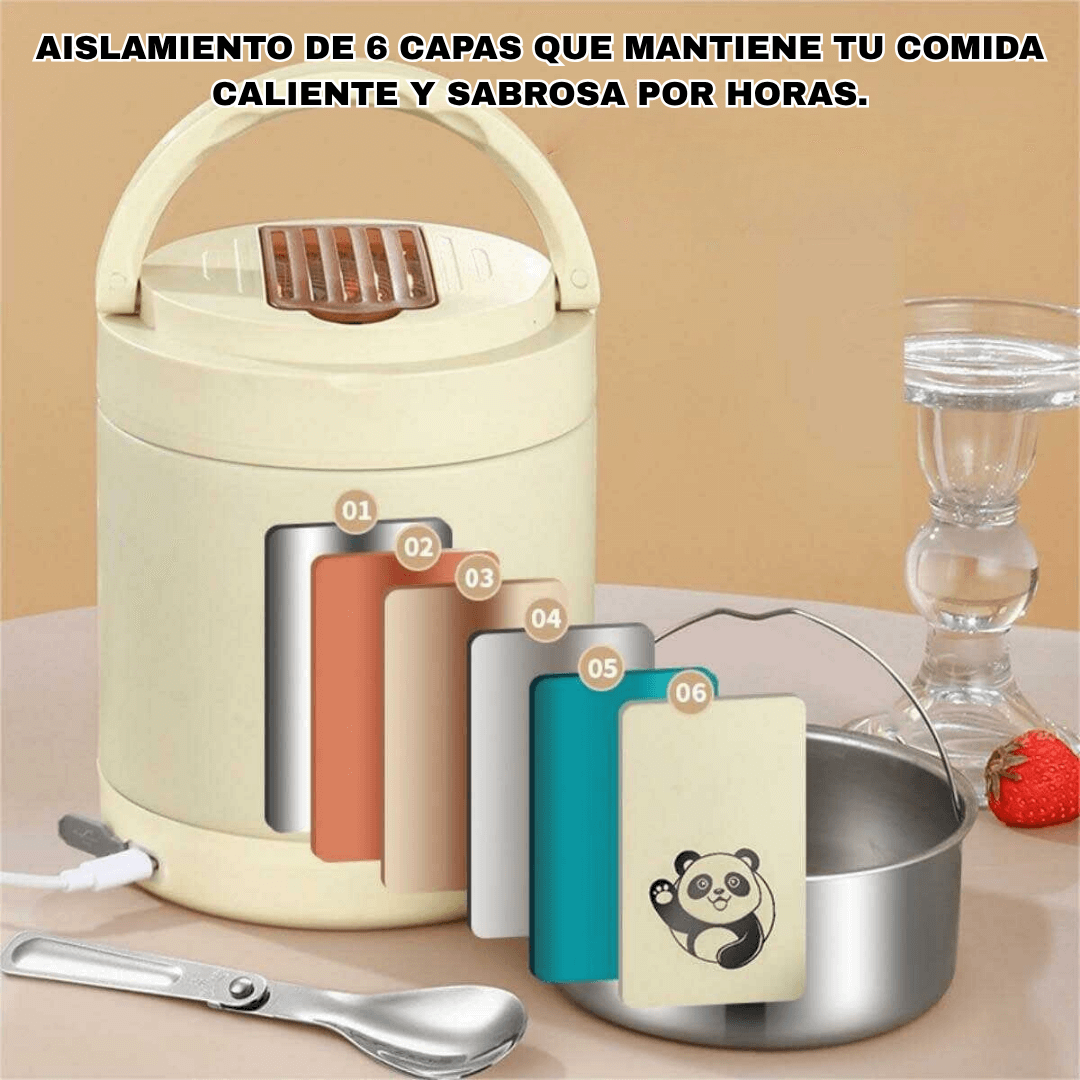 HEATBOX 1.5L PRO®: LONCHERA ELÉCTRICA USB-C + CUCHARA PLEGABLE Y ENVIO ¡GRATIS!
