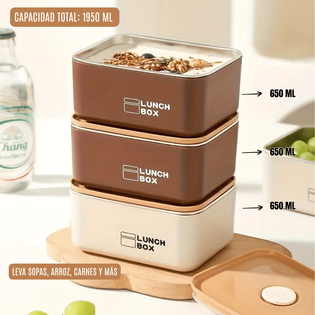 SUPER PACK x3 PORTACOMIDAS TERMICOS + MALETA ISOTÉRMICA Y ¡OBSEQUIO!