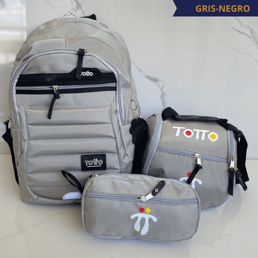 TRIO TOTTO®: ¡PAGA 1 Y LLEVA 3! ¡MORRAL, LONCHERA Y CARTUCHERA INCLUIDOS EN REMATE!