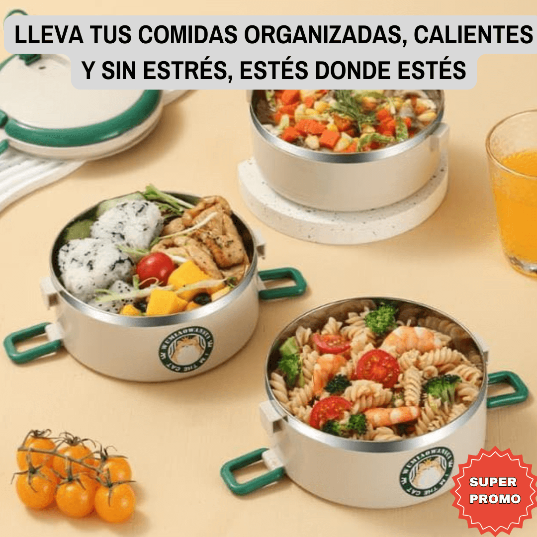 PACK APILABLE: 3 PORTA COMIDAS TÉRMICOS COMIDA CALIENTE & FRESCA + ENVÍO ¡GRATIS!