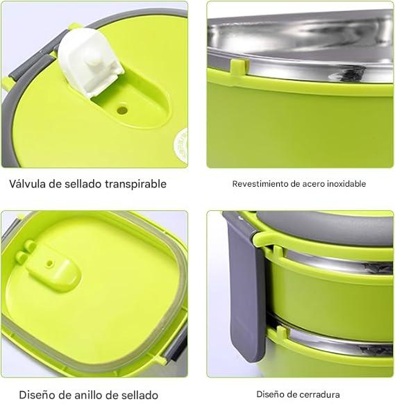 SET X2 | PORTACOMIDAS TÉRMICOS DE ACERO: COMIDA CALIENTE & FRESCA DONDE VAYAS!