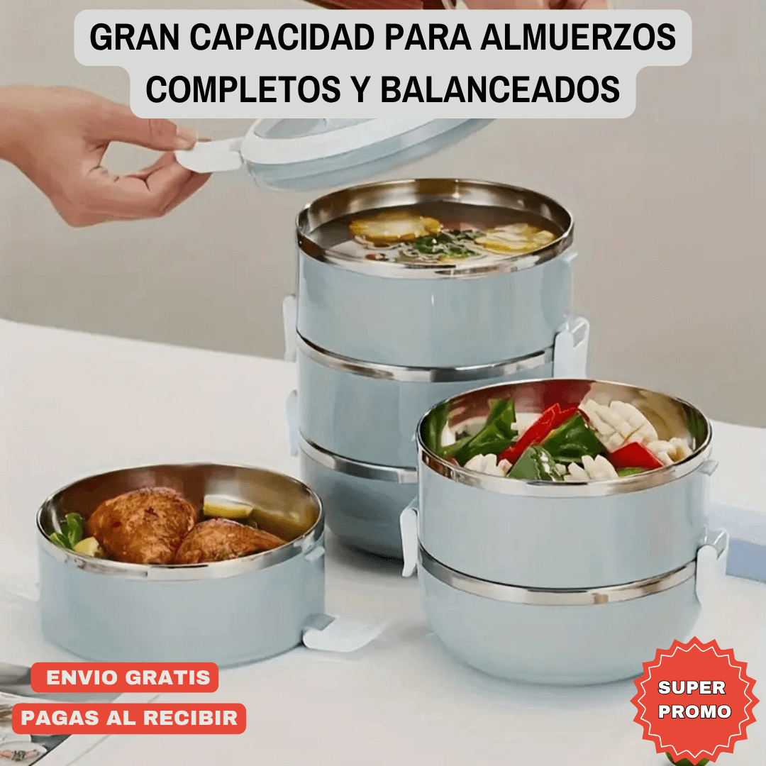 PACK PREMIUM APILABLE x3: 3 Porta Comidas Térmicos | Mantén tu Comida Caliente y Fresca + Envío Gratis