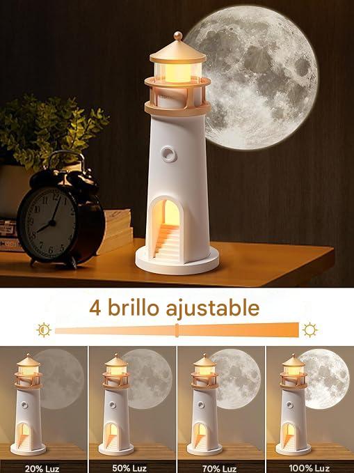 Lighthouse Luna: Lámpara Faro con Proyección de Luna