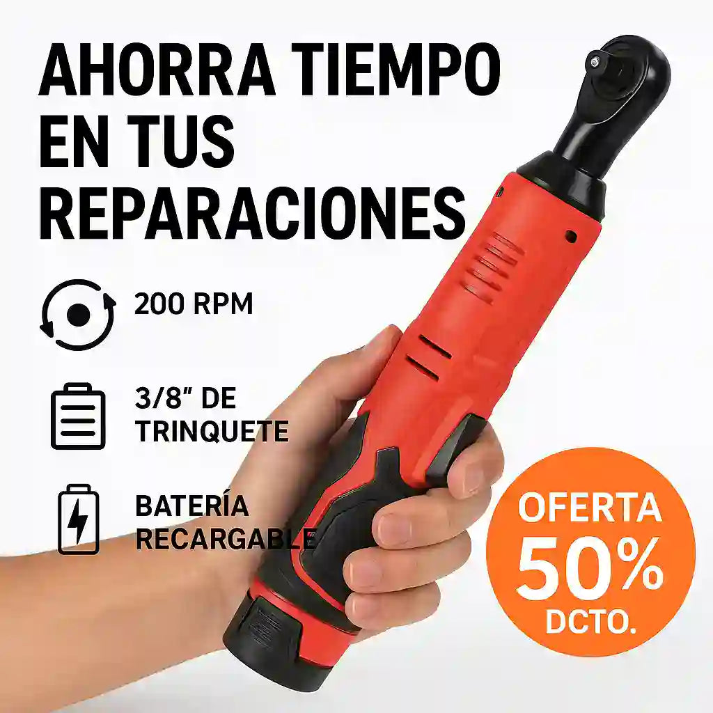 LLAVE TRINQUETE ELÉCTRICA + POTENCIA, RAPIDEZ Y COMODIDAD
