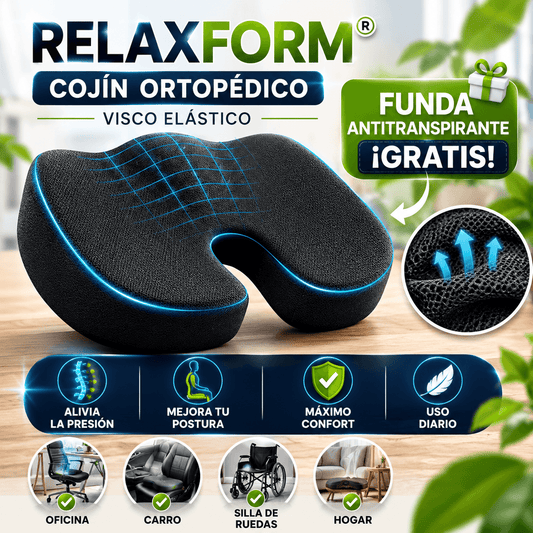 RELAXFORM®: COJÍN ORTOPEDICO VISCO ESLASTICO EN GEL + FUNDA ANTITRANSPIRANTE ¡GRATIS!