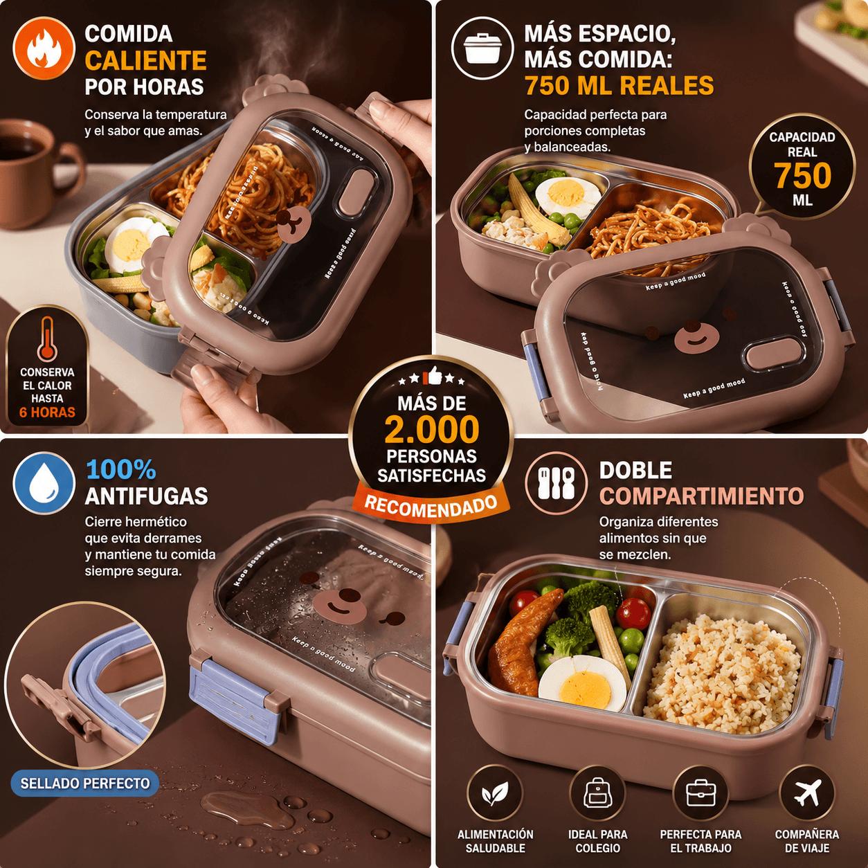 BearLunch™: PORTACOMIDA TERMICO - CALIENTE Y FRESCA EN CUALQUIER LUGAR
