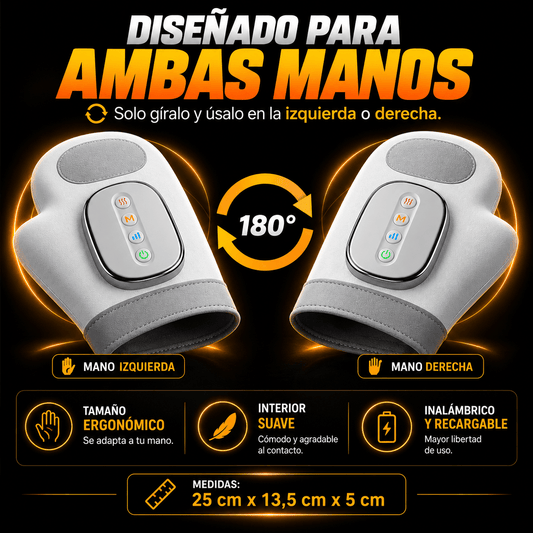 MASAJEADOR INALÁMBRICO PROFESIONAL 3 EN 1 PARA MANOS, DEDOS Y MUÑECAS
