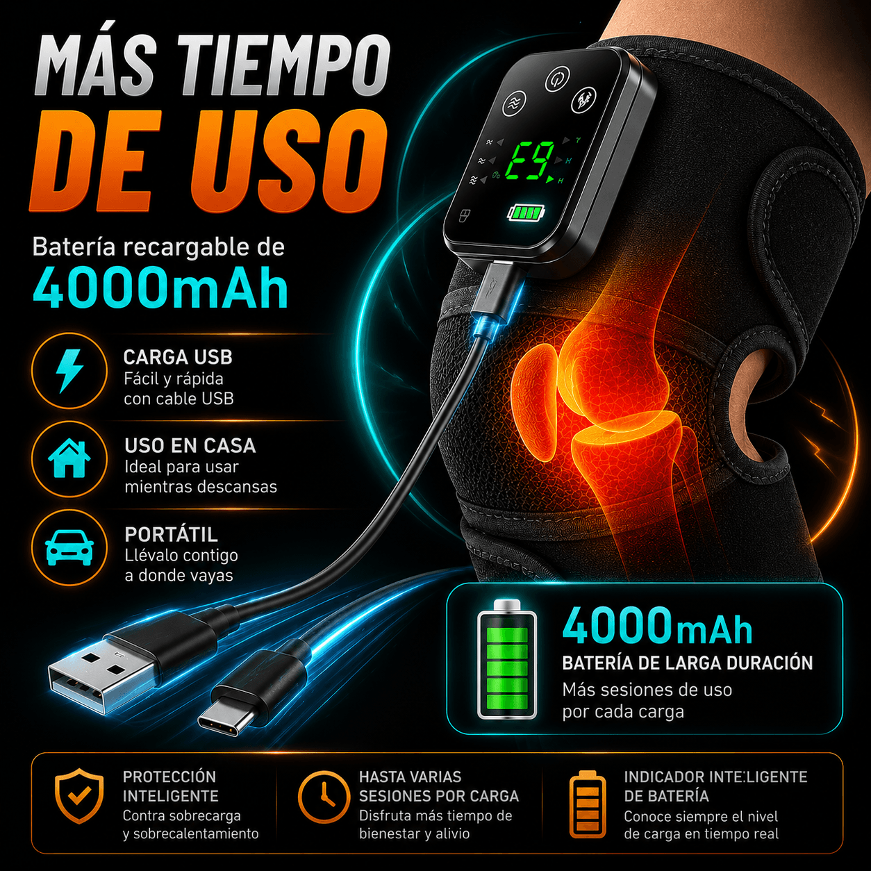 ARTIRELAX PRO™: SET X2 MASAJEADORES CON CALOR Y MASAJE INTELIGENTE 3 EN 1