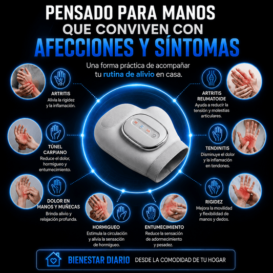 MASAJEADOR INALÁMBRICO PROFESIONAL 3 EN 1 PARA MANOS, DEDOS Y MUÑECAS