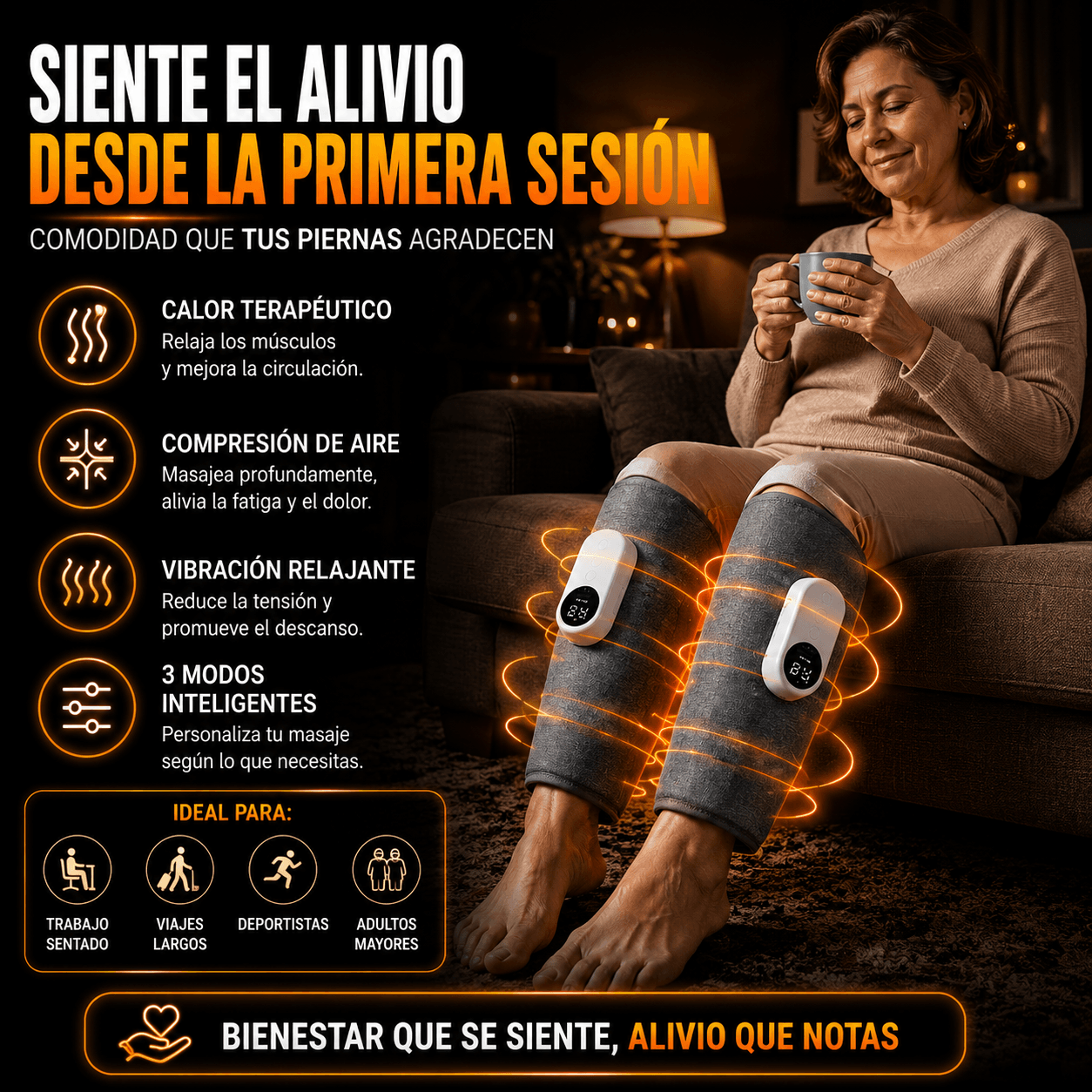 ALIVIOMAX – PIERNAS LIVIANAS Y SIN MOLESTIAS EN MINUTOS CON TERAPIA DE AIRE Y CALOR 2