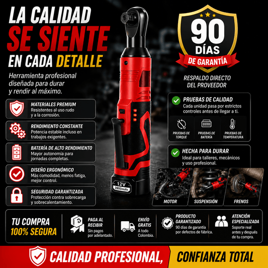 LLAVE TRINQUETE ELÉCTRICA + ALTA POTENCIA, RAPIDEZ Y COMODIDAD