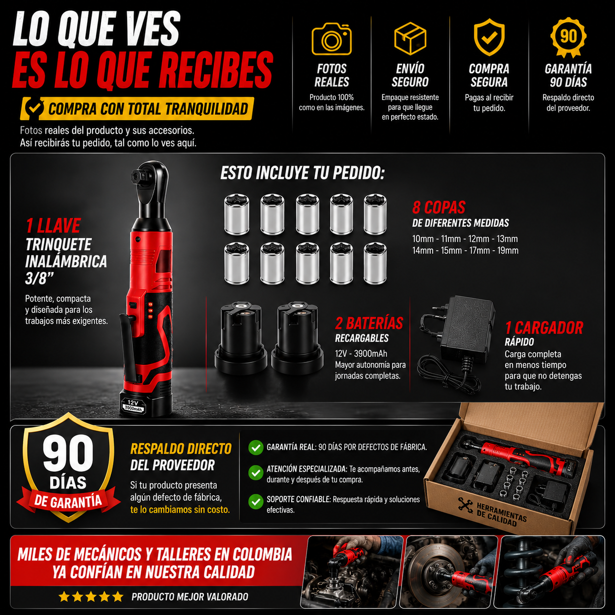 LLAVE TRINQUETE ELÉCTRICA + ALTA POTENCIA, RAPIDEZ Y COMODIDAD