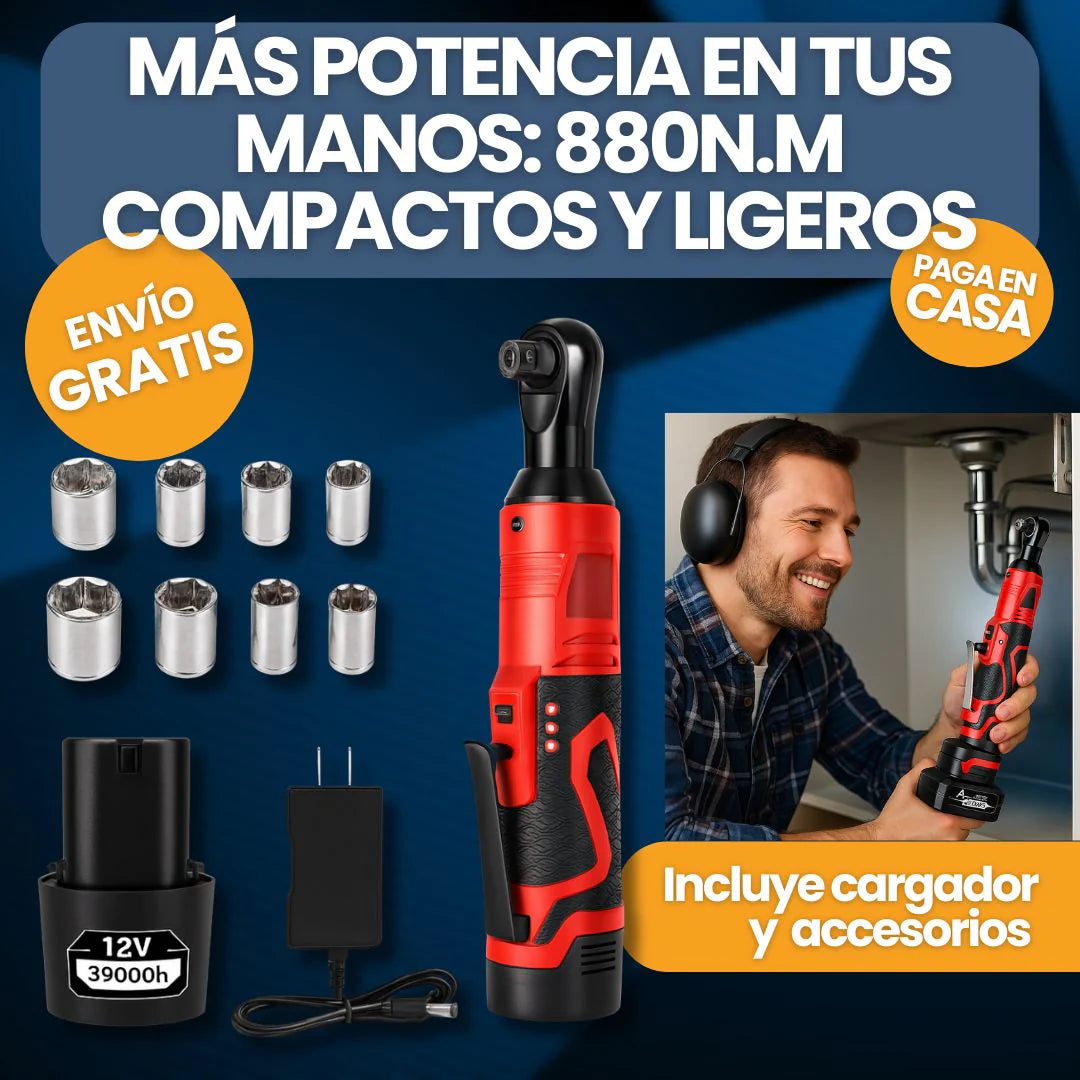 LLAVE TRINQUETE ELÉCTRICA + POTENCIA, RAPIDEZ Y COMODIDAD