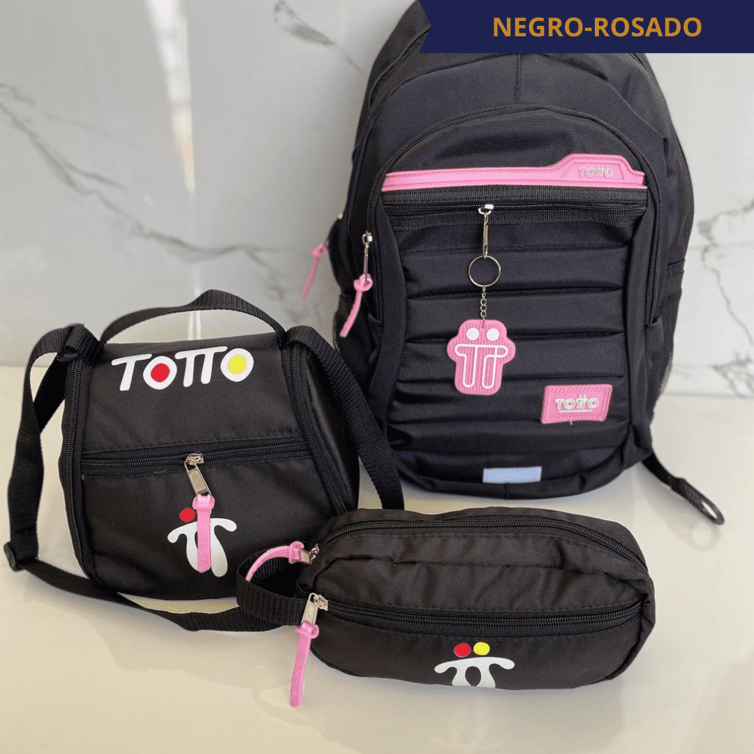 TRIO TOTTO®: ¡PAGA 1 Y LLEVA 3! ¡MORRAL, LONCHERA Y CARTUCHERA INCLUIDOS EN REMATE!